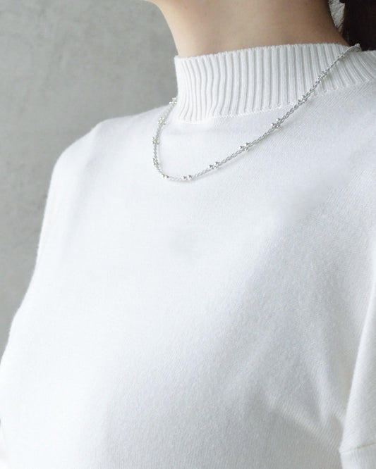 3粒で仕立てた上品かわいい私の定番ネックレス/45cm