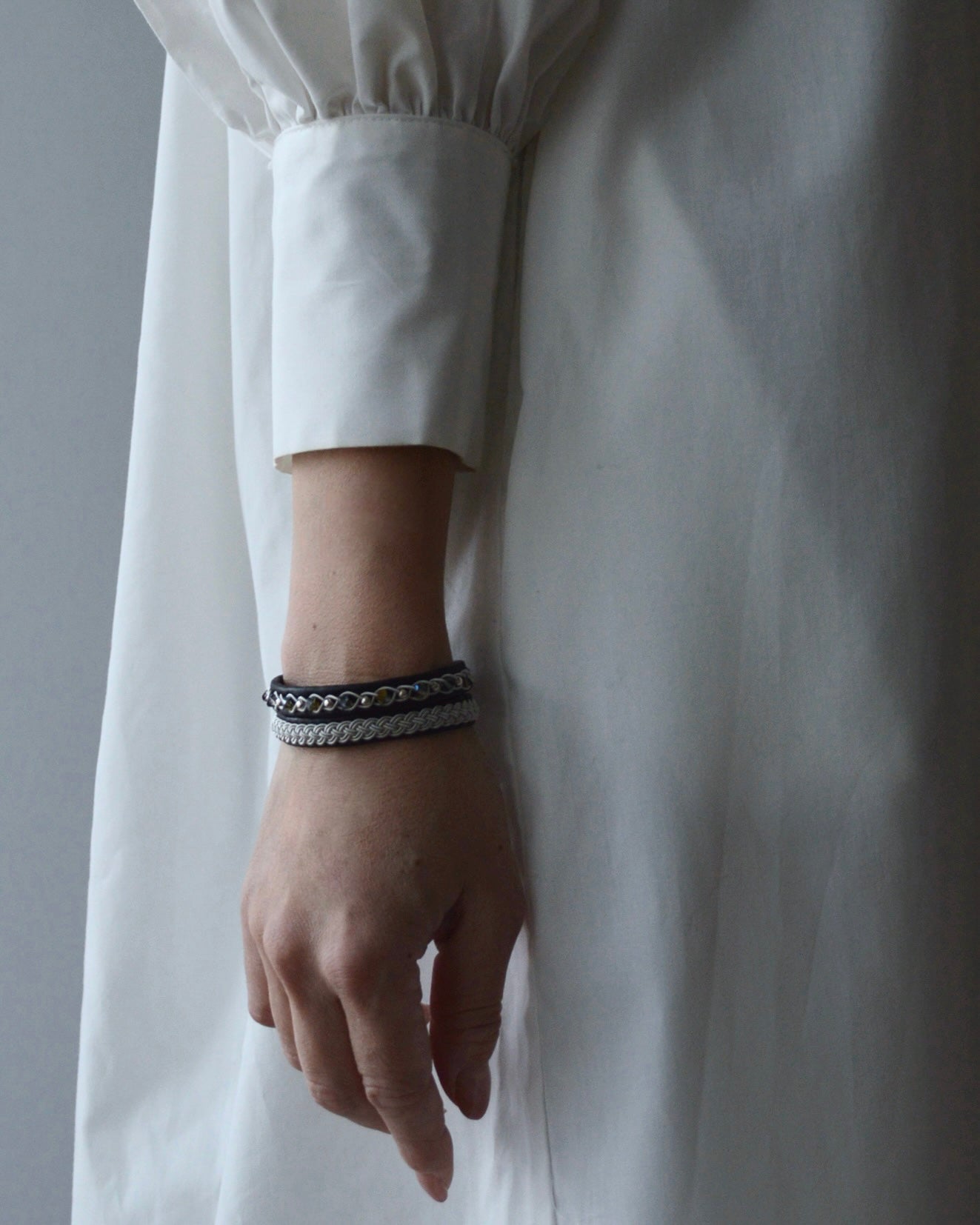 華奢なのに主役、ブラックのセットブレス|受注制作